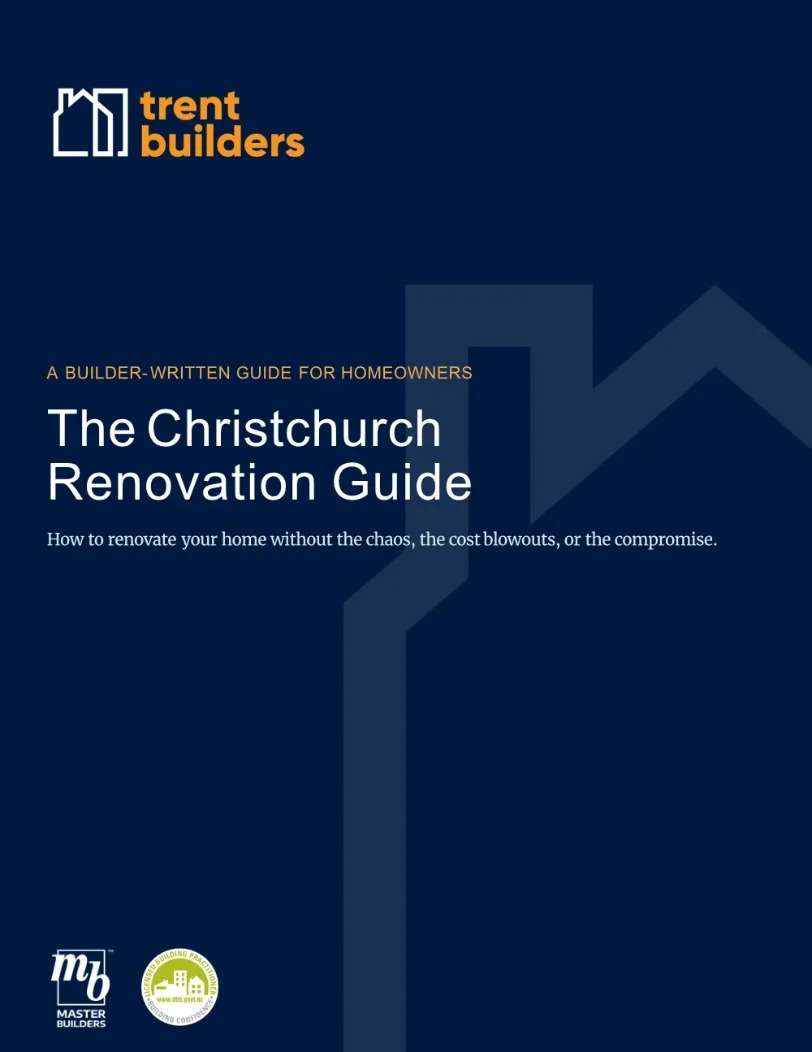 The cover of The Christchurch Renovation Guide by Trent Builders
